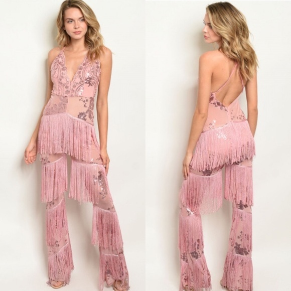 fringe tassel jumpsuit